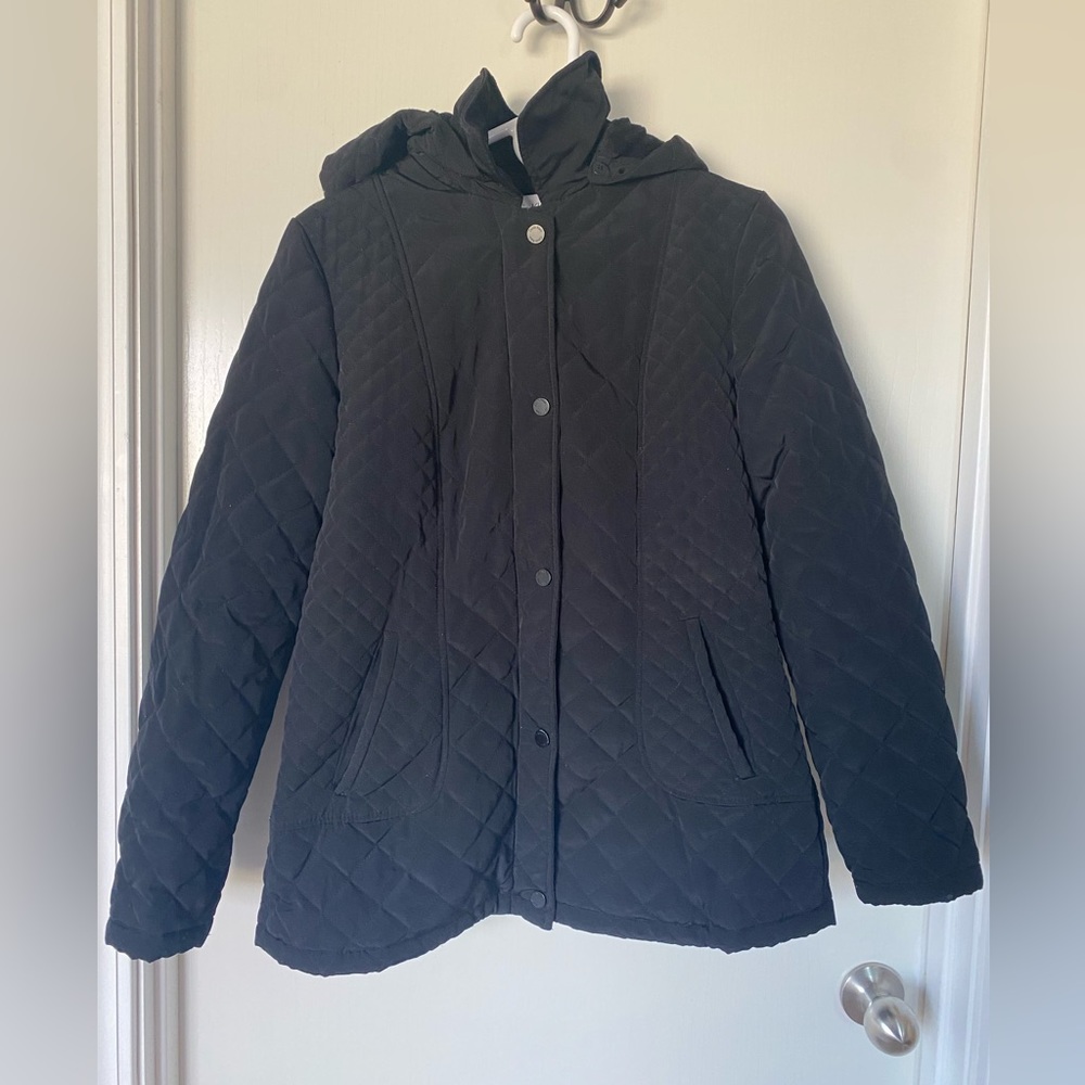 Black Calvin Klein quilted jacket y2k